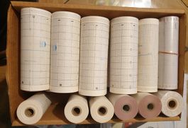 25 Papier Rollen für Klimaschränke Breite 12cm neu.