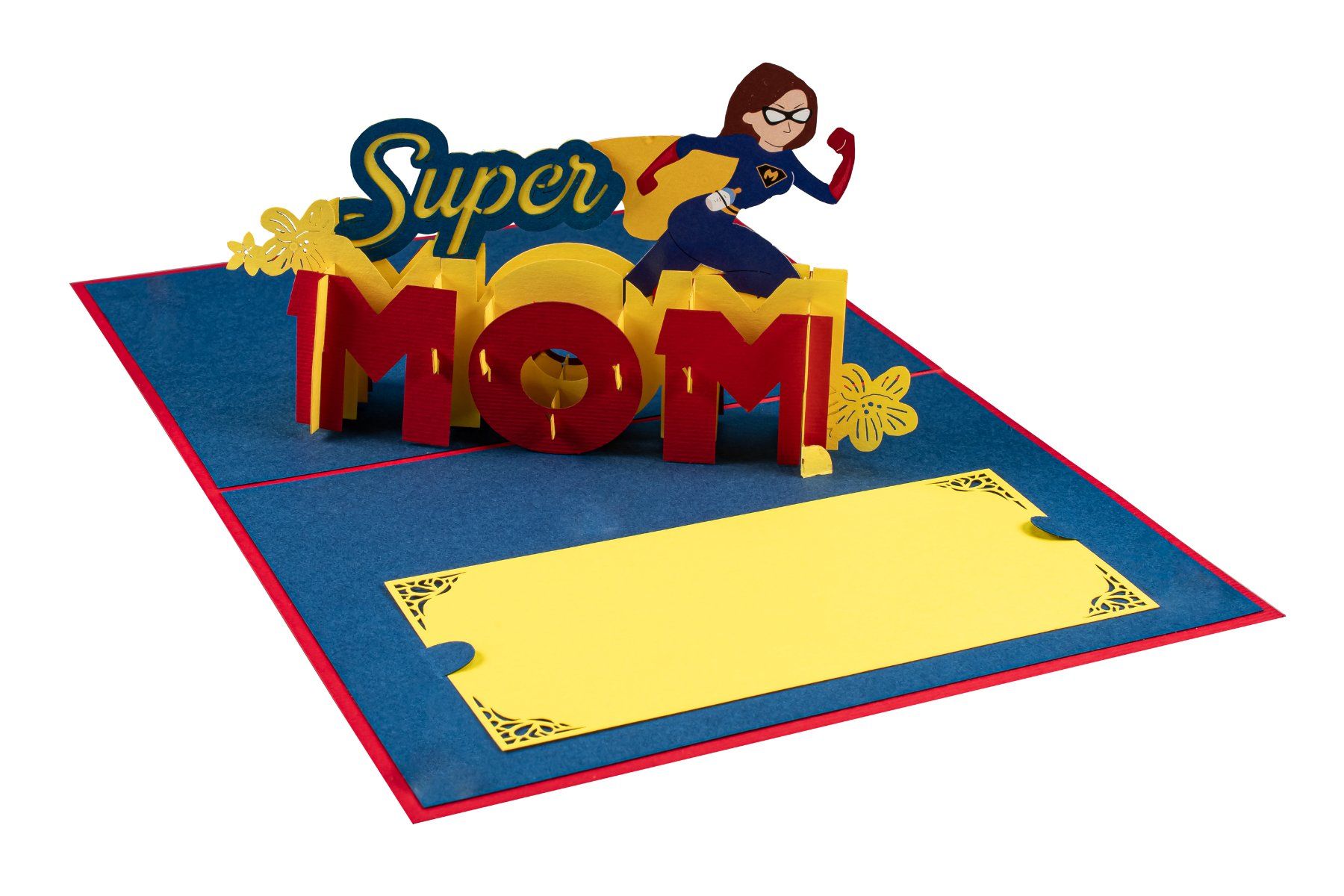 Karten: 3D Karte "Super Mom" Muttertag Pop-Up Karte – Neu und originalverpackt aus Dietikon von Beni2025