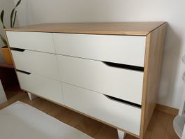 Kommode weiss/Holz 6 Schubladen guter Zustand