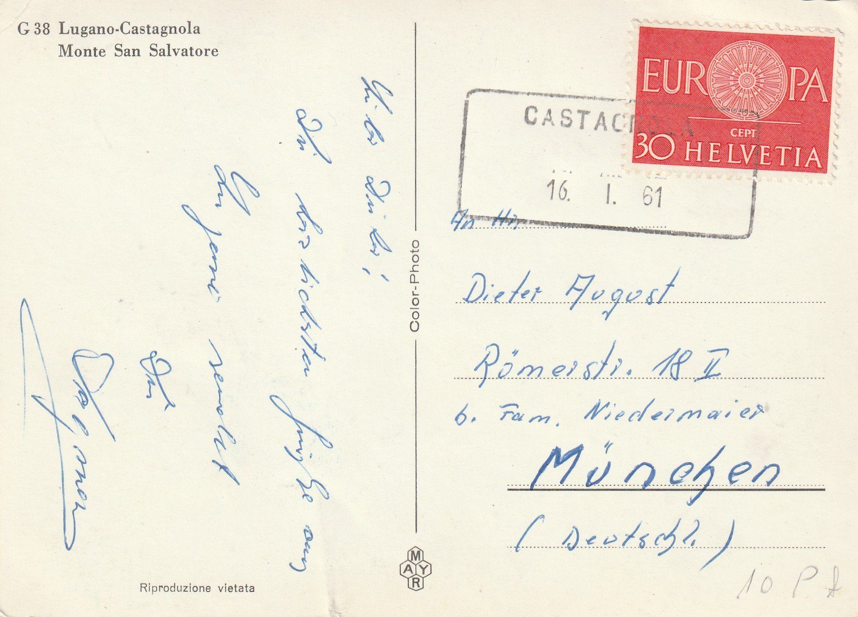 Tutti i francobolli: Aushilfsstempel Castagnola auf Ak – Usato da Rorschacherberg venduto da fratovi2