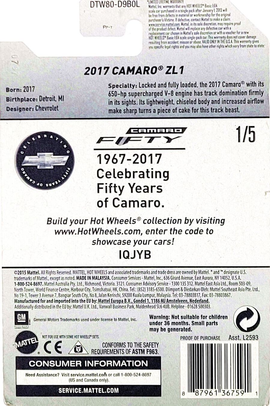 Hot Wheels Modellautos: Hot Wheels 2017 Camaro ZL1 – Neu (gemäss Beschreibung) aus Schwerzenbach von  2