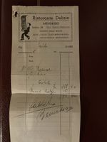 Antico conto Ristorante Delizie Mendrisio 1930, raro!
