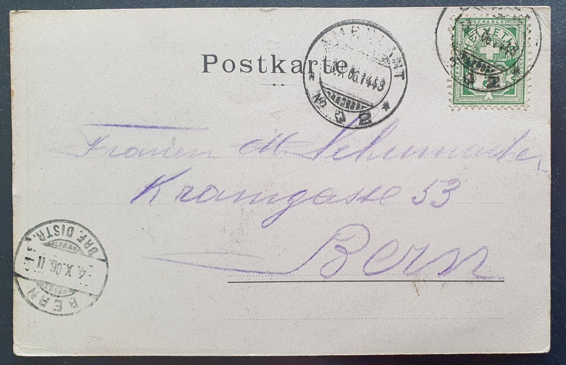 Cartoline postali: Wangen a. A. - Neues Schulhaus 1906 – Usato da Kreuzlingen venduto da Rschweiz1 1