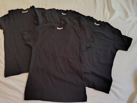 4 x Neu Schwarz T-Shirt Kinder Small S 122-128 cm