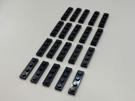 20x Lego Platte 1x4 schwarz (plate 1x4 black) NEU