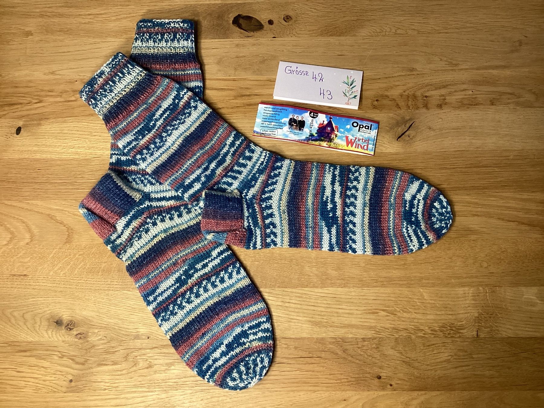 Calze: Wunderschöne, handgestrickte OPAL Wirbelwind Socken – Nuovo e nell'imballaggio originale da Flawil venduto da kruemeli02