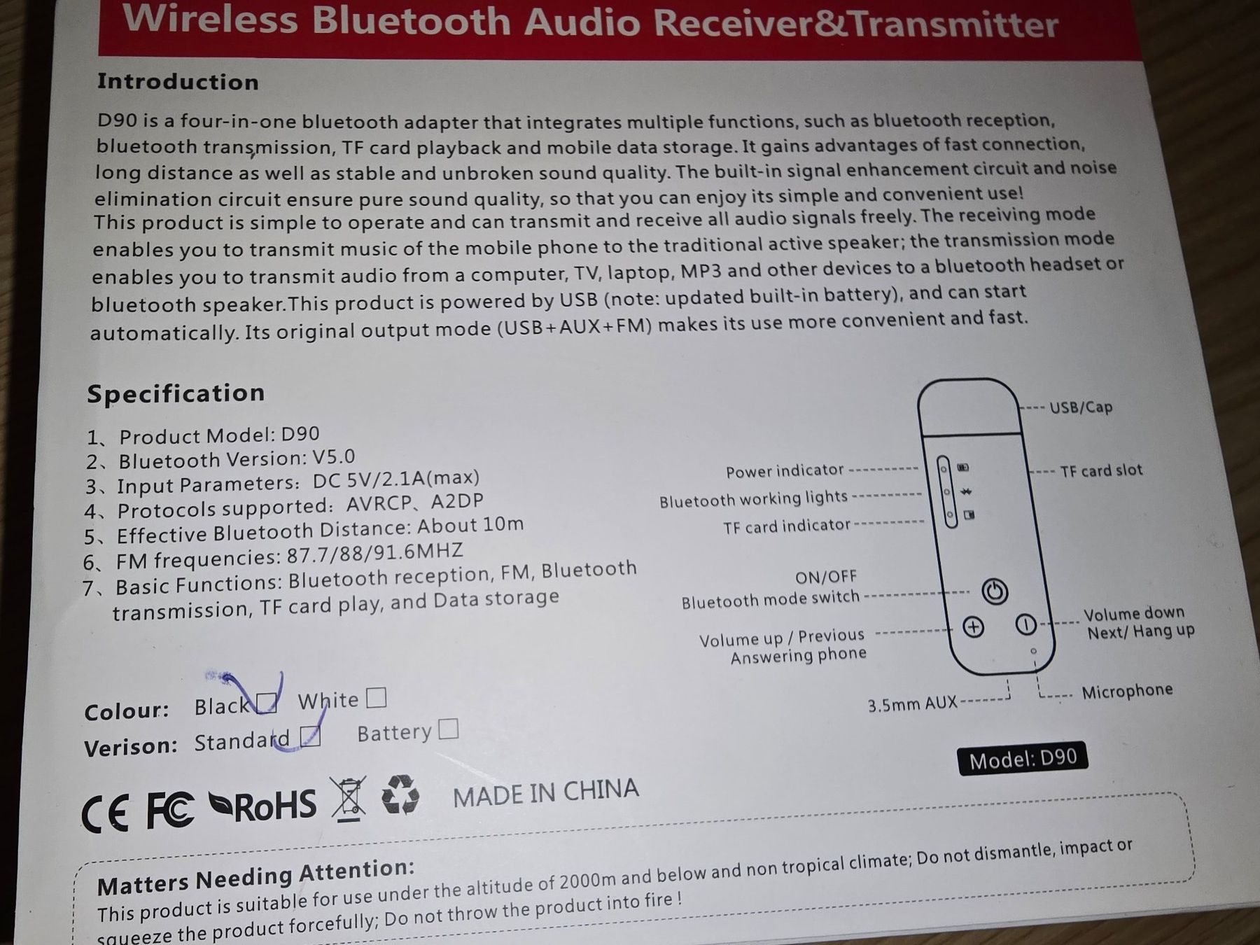 Laufwerke & Adapter: Bluetooth Audio Adapter D90 gebraucht funktionsfähig – Gebraucht aus Zollikofen von Forest_Corner_40 1