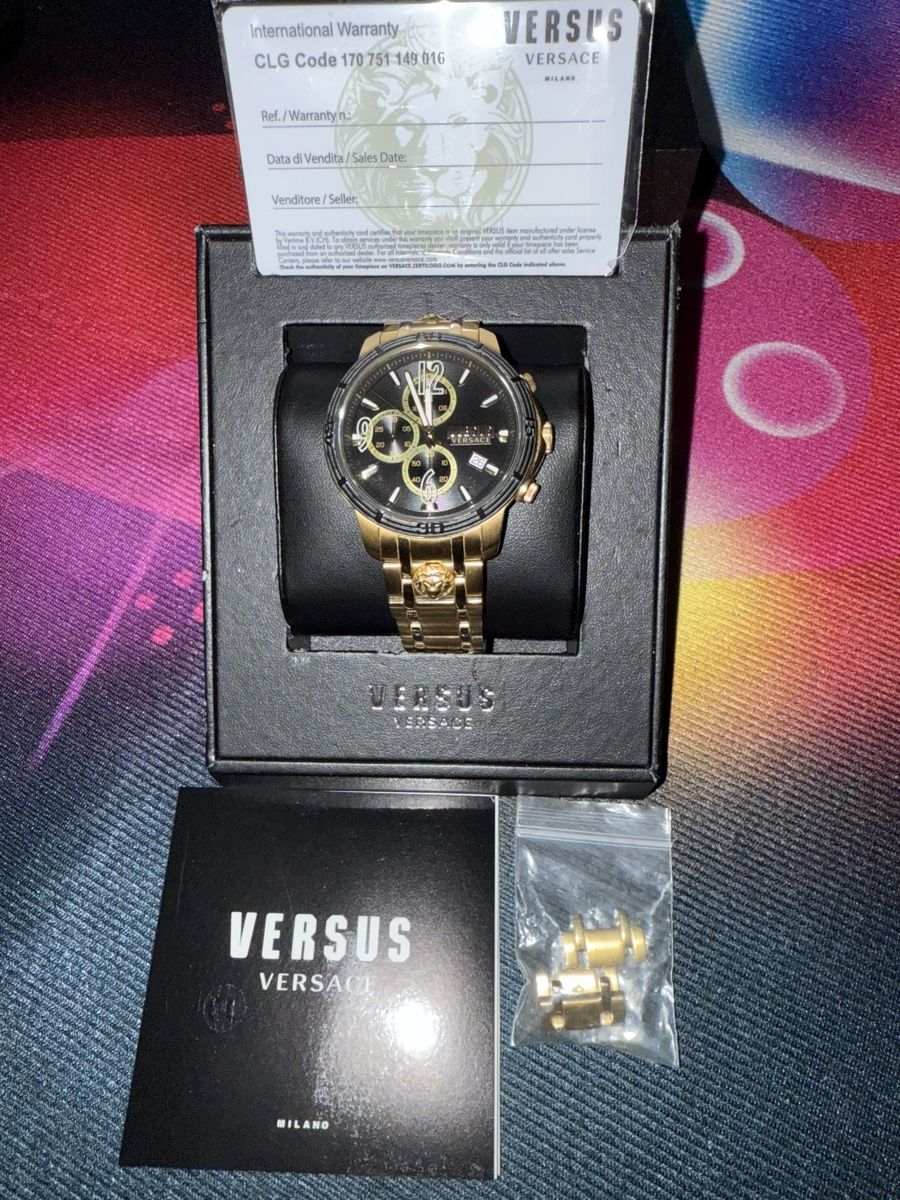 Versace Orologi: Versus Versace Herrenuhr, Gold, Chronograph, mit Box – Nuovo (secondo la descrizione) da Arnegg venduto da Ricculus91 6
