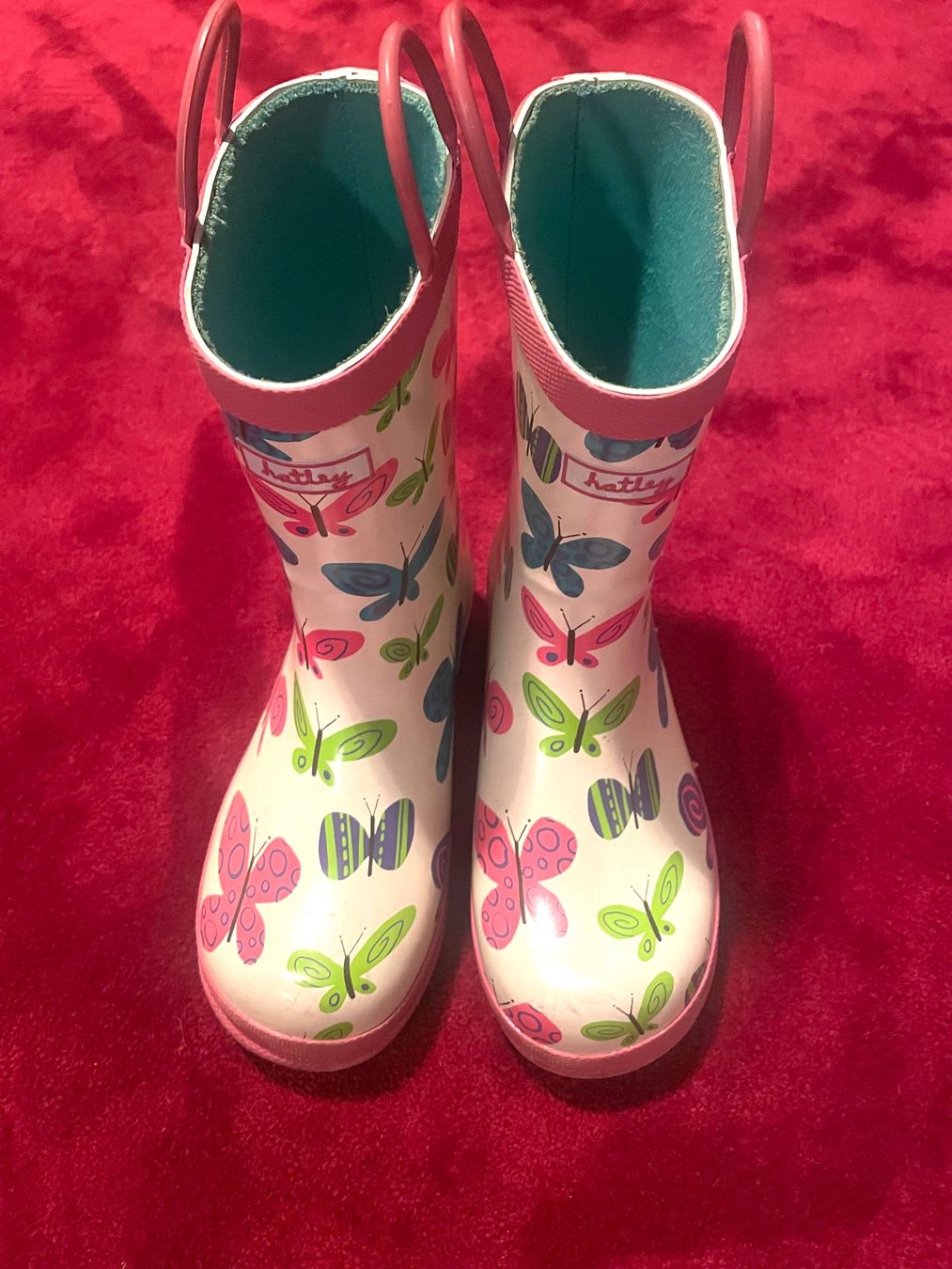 Schuhe für Mädchen: Gummistiefel, Mädchen, Schmetterlinge, Gr 13/30.5 – Gebraucht aus Zürich von Capetown14