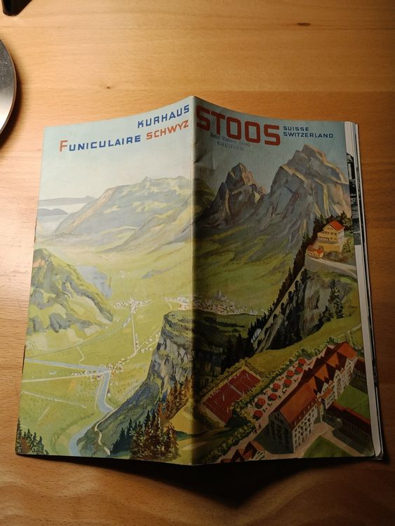 litho-prospekt-stoos-kurhaus-funiculaire-schwyz-gebraucht-in
