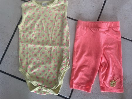 Sommer-Set Gr. 86/92 Melonendruck, Pink, Body & Leggings