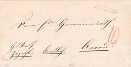 um 1850, "Zetzwil",Stabstempel auf Faltbriefhülle nach Aarau