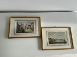 Originale Grafik Rorschach 1880, St.Gallen 1840 Antik