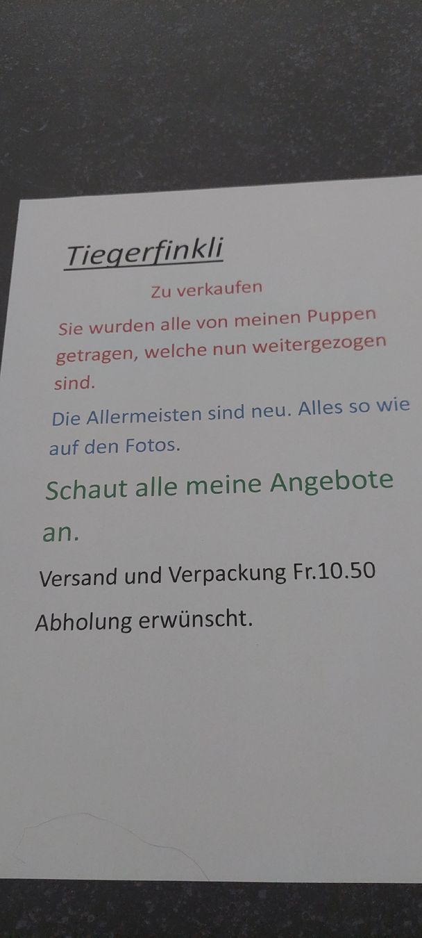 Poupées: Puppen Bären Tiegerfinkli  – Neuf (Voir description) à Muri AG par nindo1 5