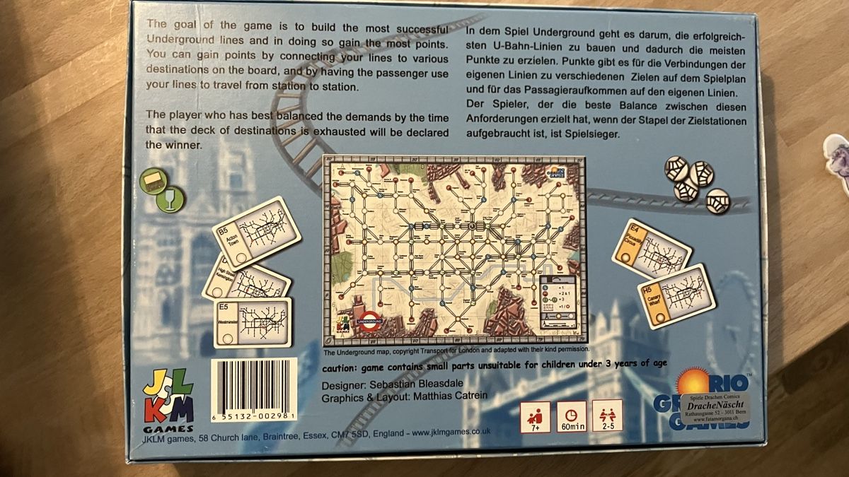 Giochi: „On The Underground" Brettspiel – Usato da Wettingen venduto da Vichli 1