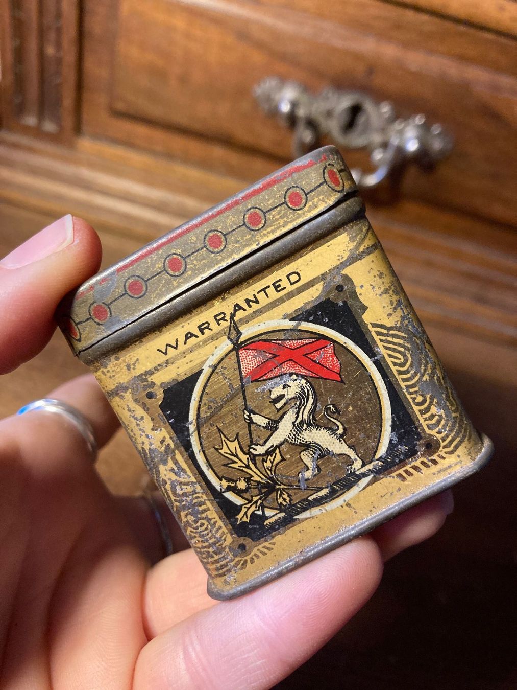 Barattoli: Blechdose Boite ancienne Ring Travellers antik – Usato da St-Cierges venduto da LeRegain 1