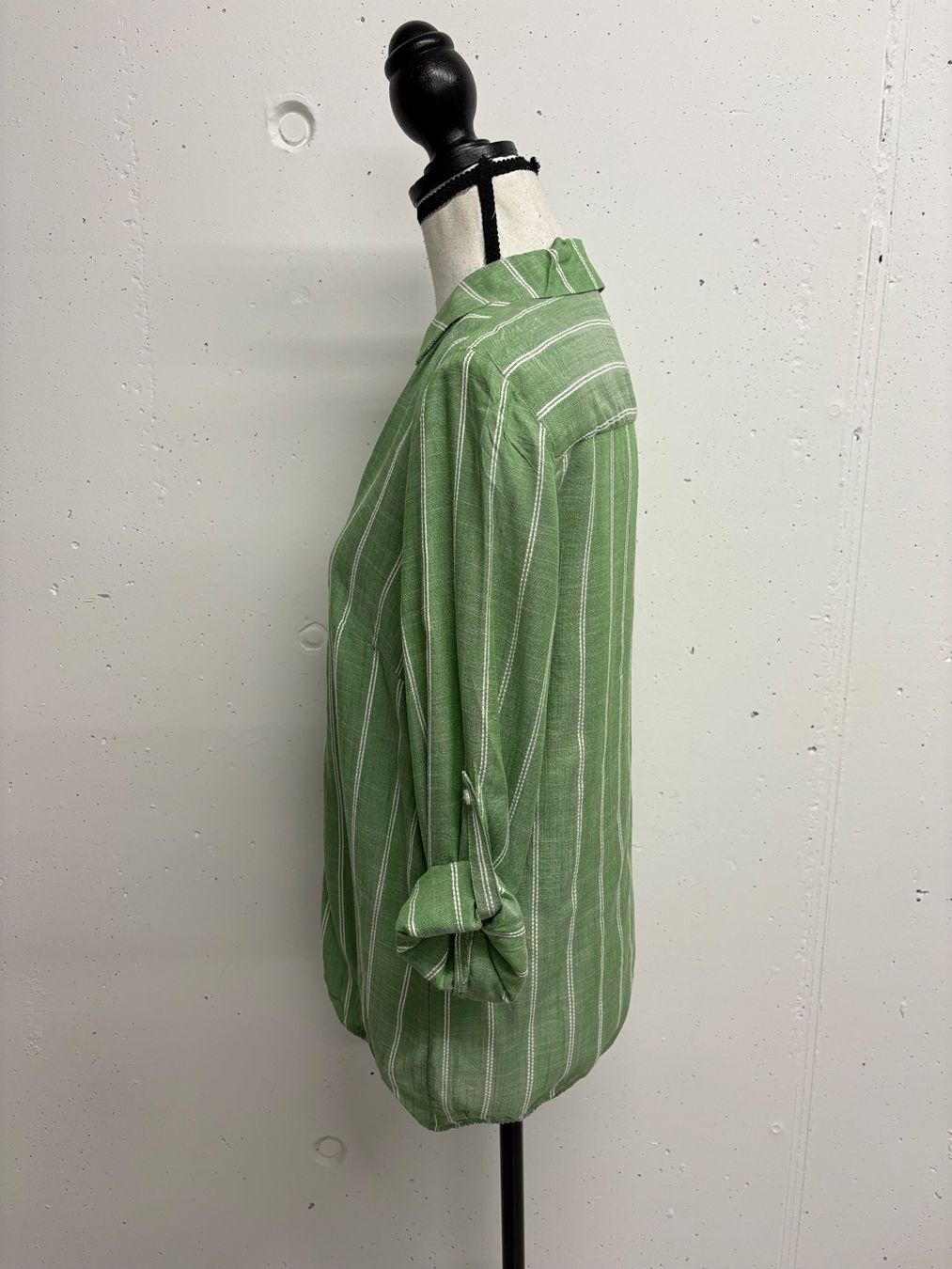 Tom Tailor Camicette: Tom Tailor Bluse Gr. 34 grün weiss gestreift – Nuovo (secondo la descrizione) da Regensdorf venduto da secondchancefashion 1