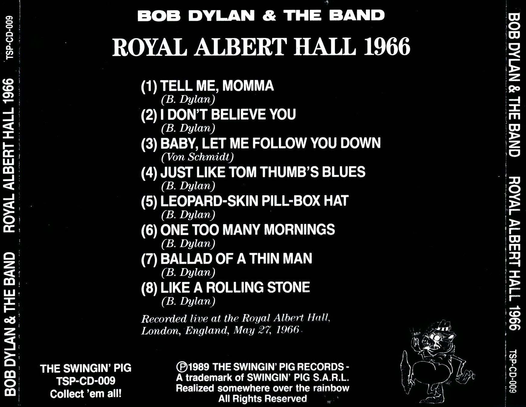 CD: BOB DYLAN - LIVE ROYAL ALBERT HALL 1966 (CD) – Usato da Hedingen venduto da Studers 1