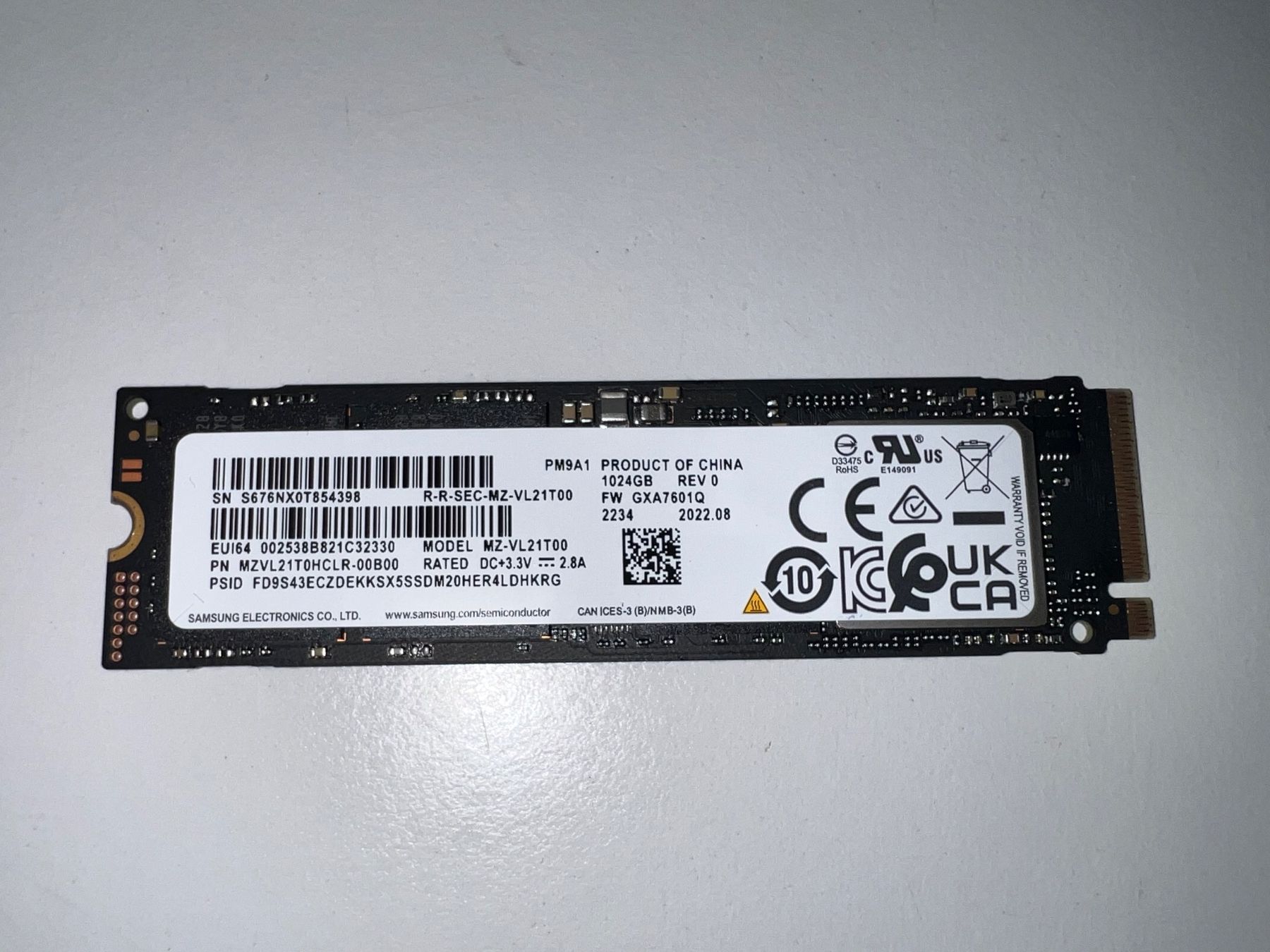 Samsung Disques durs: SSD M.2 1024 – D'occasion à Frick par ToWay
