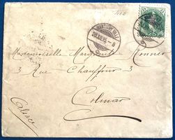 1895 Stehende Helvetia Brief - Martigny nach Colmar ( F )