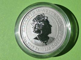 Platin Münze Lunar Serie II Tiger 31.1 Gramm