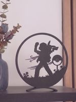 Pokemon Dekofigur Ash und Pikachu Silhouette schwarz neu