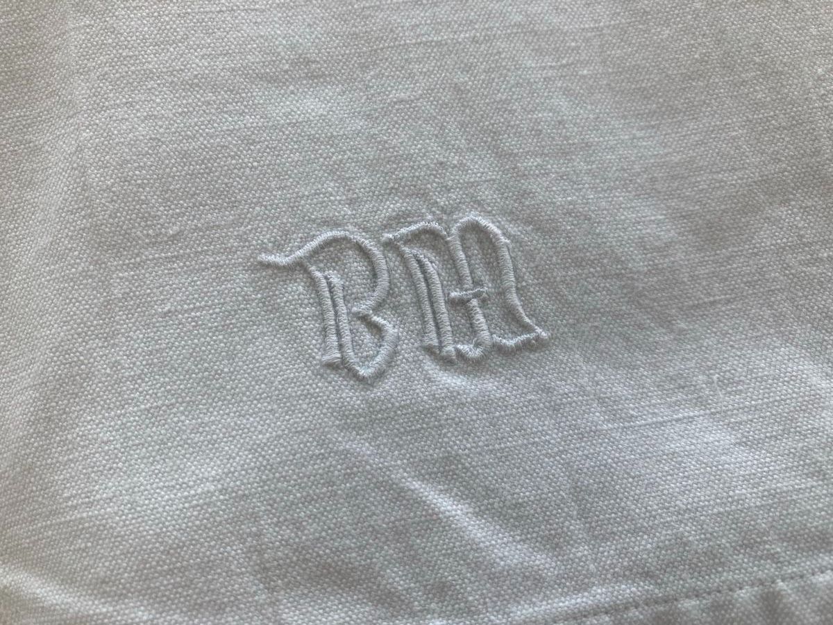 Biancheria da letto: Leintuch mit Monogramm "BM", Leinen, 240 x 165 cm, alt – Usato da Zürich venduto da kostbares