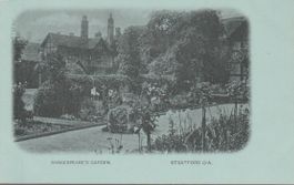 old UK Postcard STRATTFORD O/A SHAKESPEARE'S GARDEN B.&D. AK