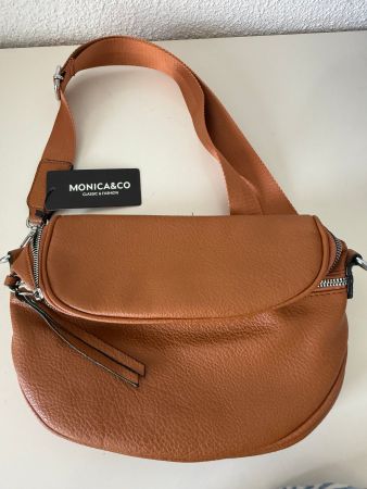 Neu Trendy Umhängetasche wie Leder hellbraun