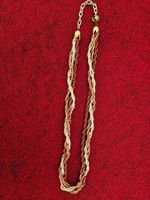 Kette Perlen weiss und bronzefarben mehrreihig 45cm