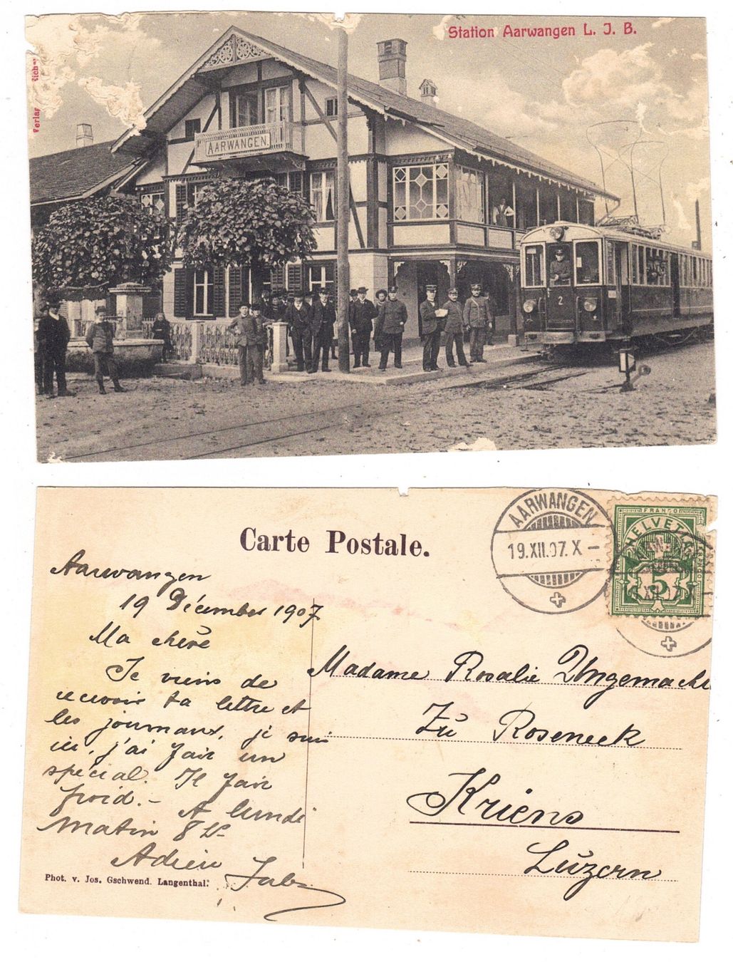 Cartoline postali: Station Aarwangen – Usato da La Tour-de-Peilz venduto da amjust