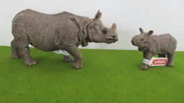 Schleich Nashorn mit Kind, Top Zustand!