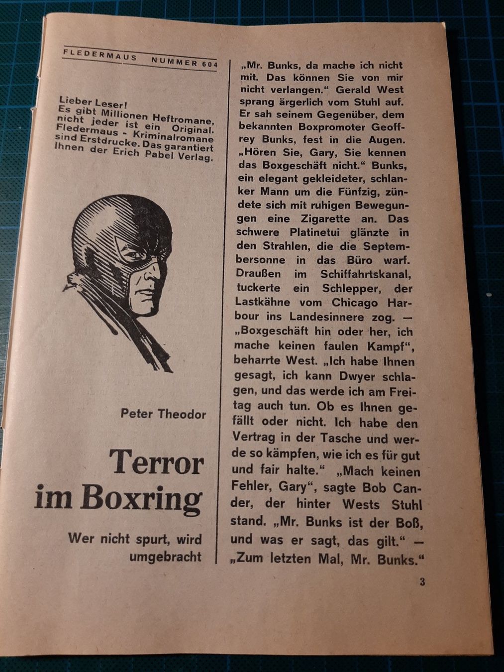 Libri: Peter Theodor, Terror im Boxring. Kriminalroman – Usato da Basel venduto da kouki51 1