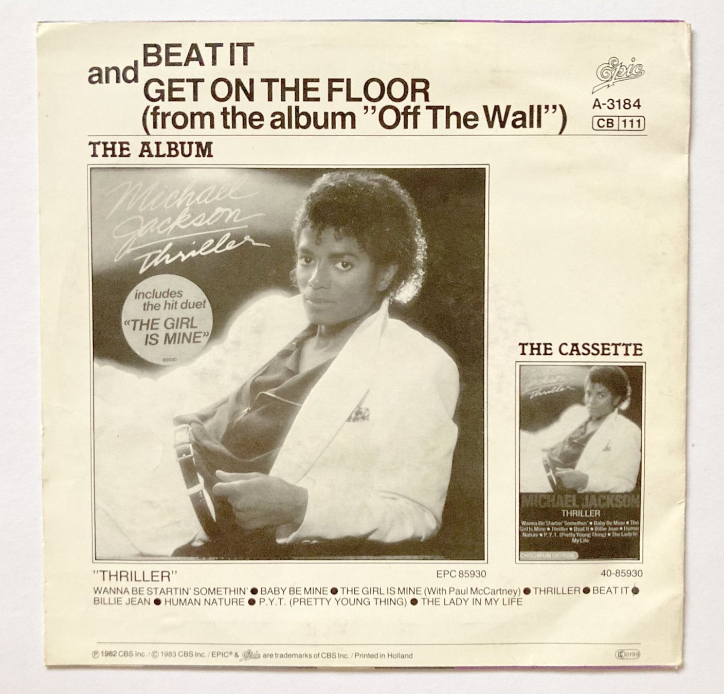Vinyles: MICHAEL JACKSON - BEAT IT – D'occasion à Bottens par hotter-than-hell 1