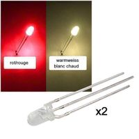 DUO-LED 5mm rot/warmweiss diffus/matt