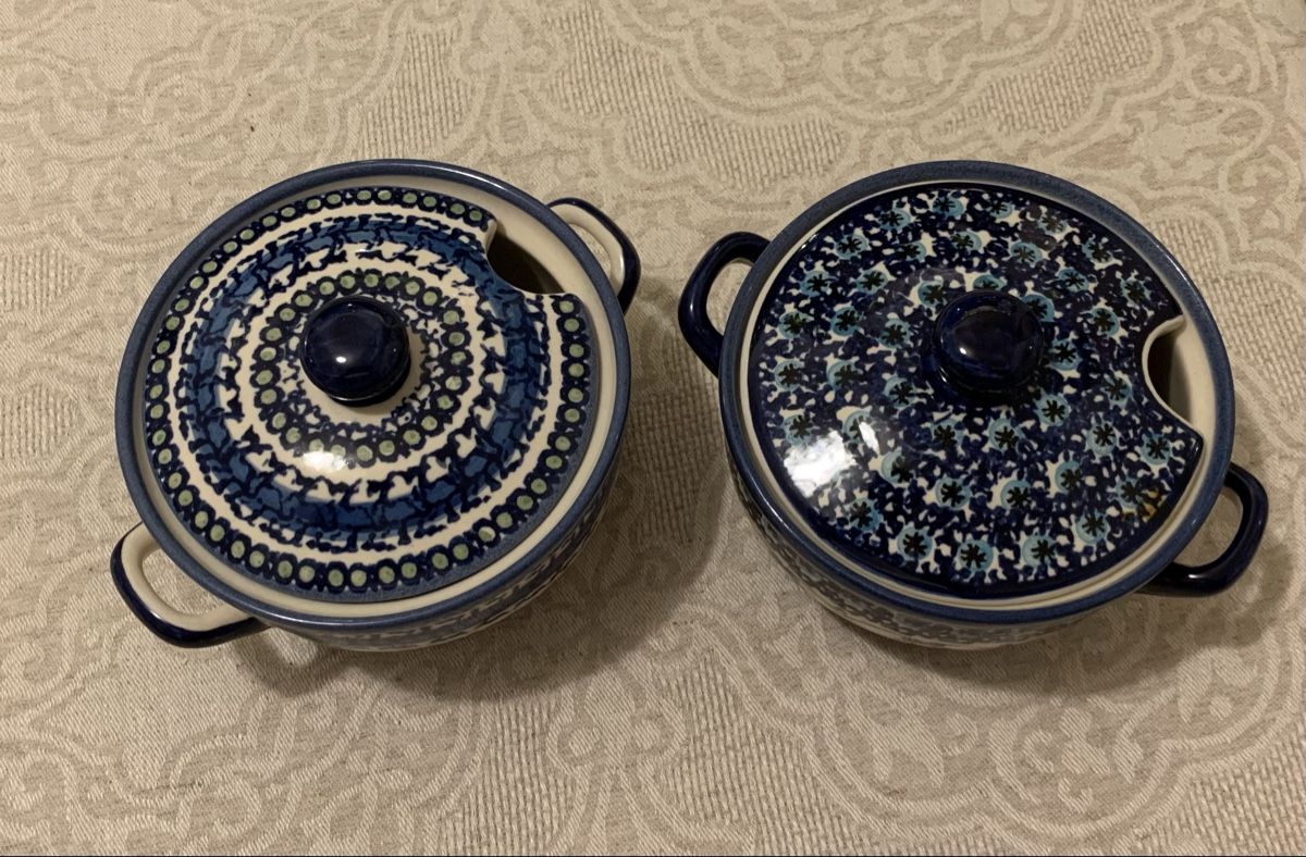 Pentole: 2 Bunzlauer Suppen-Töpfchen mit Deckel – Usato da Basel venduto da eisorbs 1