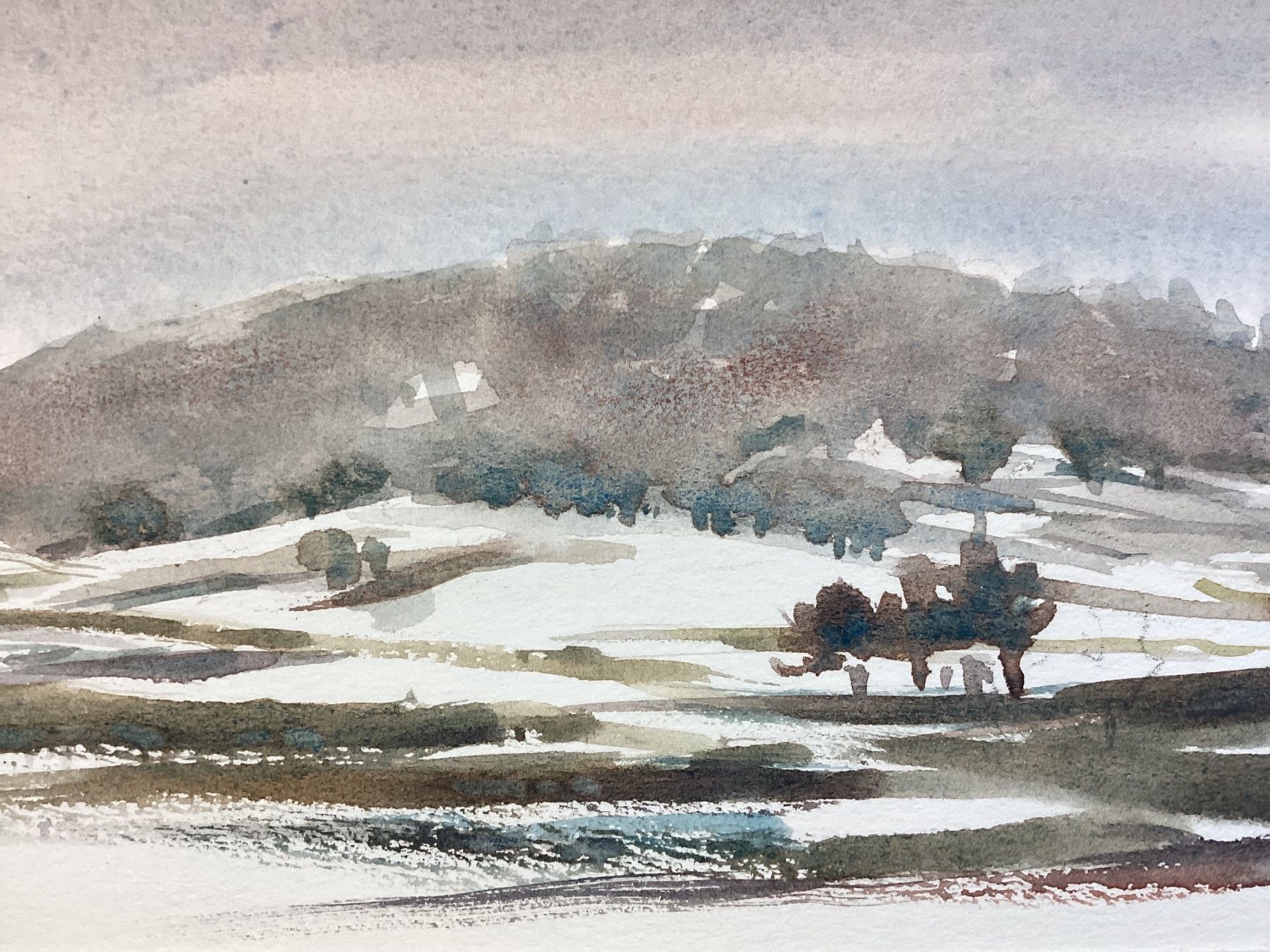 Gemälde: Aquarell Winterlandschaft 1986 – Gebraucht aus Eglisau von mar_5rn2 3