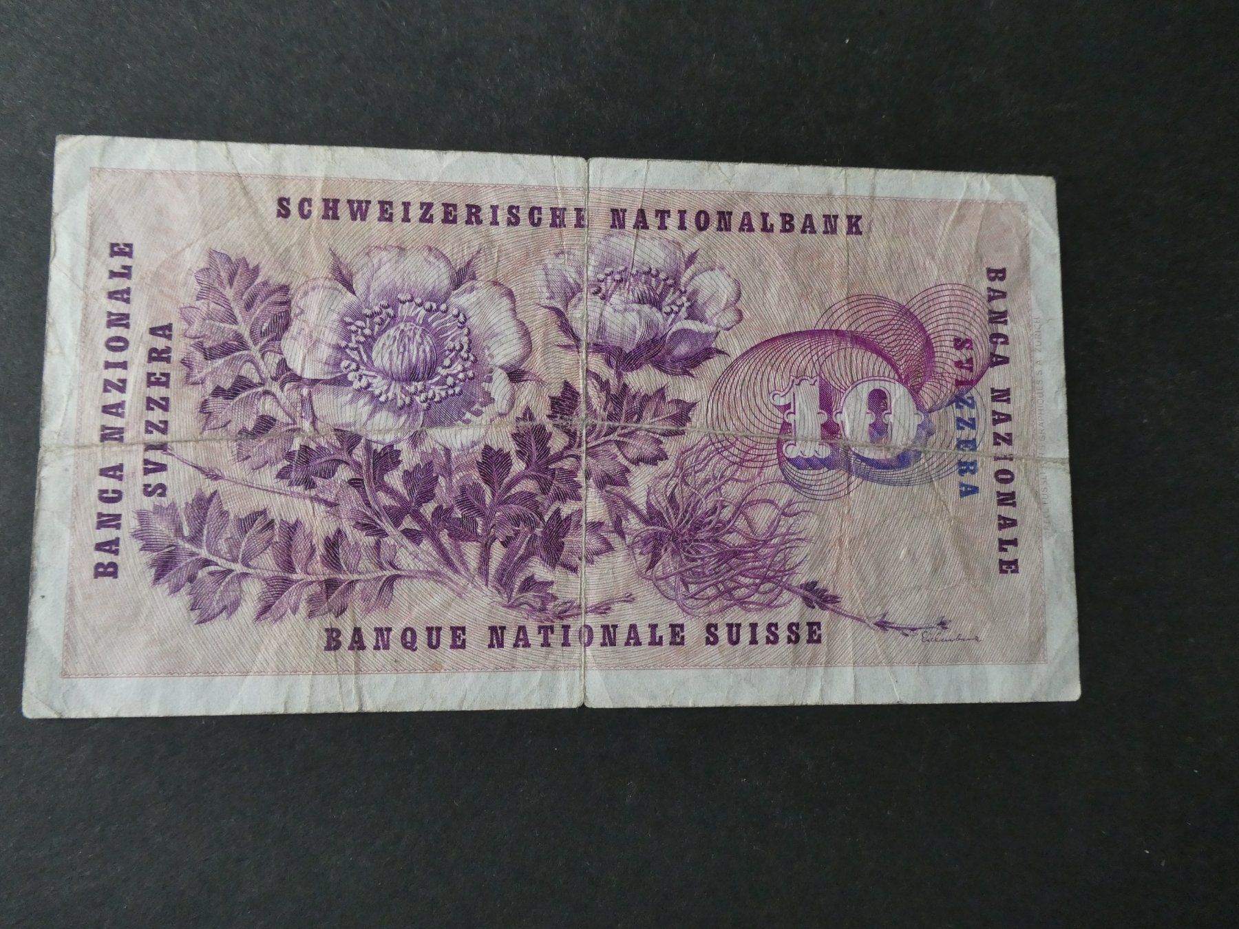 Banconote: Schweiz 1965, 10 Franken – Usato da Hinterforst venduto da Rohusri 1