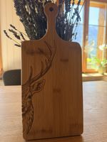 Schneidebrett Bambus Hirsch Motiv neu!