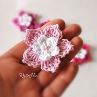 Gehäkelte Blumen 1.Stück Baumwolle