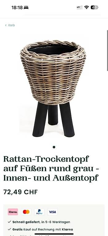 Vasi per fiori: Rattan Blumentopf auf Füssen Shabby Chic – Usato da Cham venduto da bree88 2