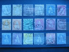 Sitzende Helvetias Top-Lot gestempelt, Kat. 500.--