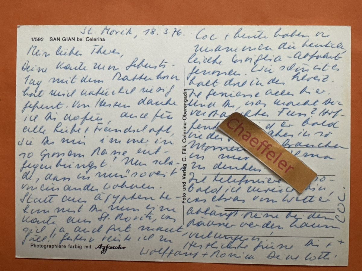 Ansichtskarten: 1976 1/592 San Gian bei Celerina – Gebraucht aus Zürich von Chaeffeler 1