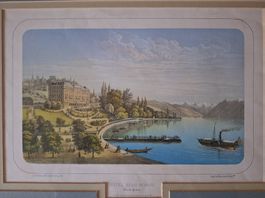 Hôtel Beau-Rivage lithographie