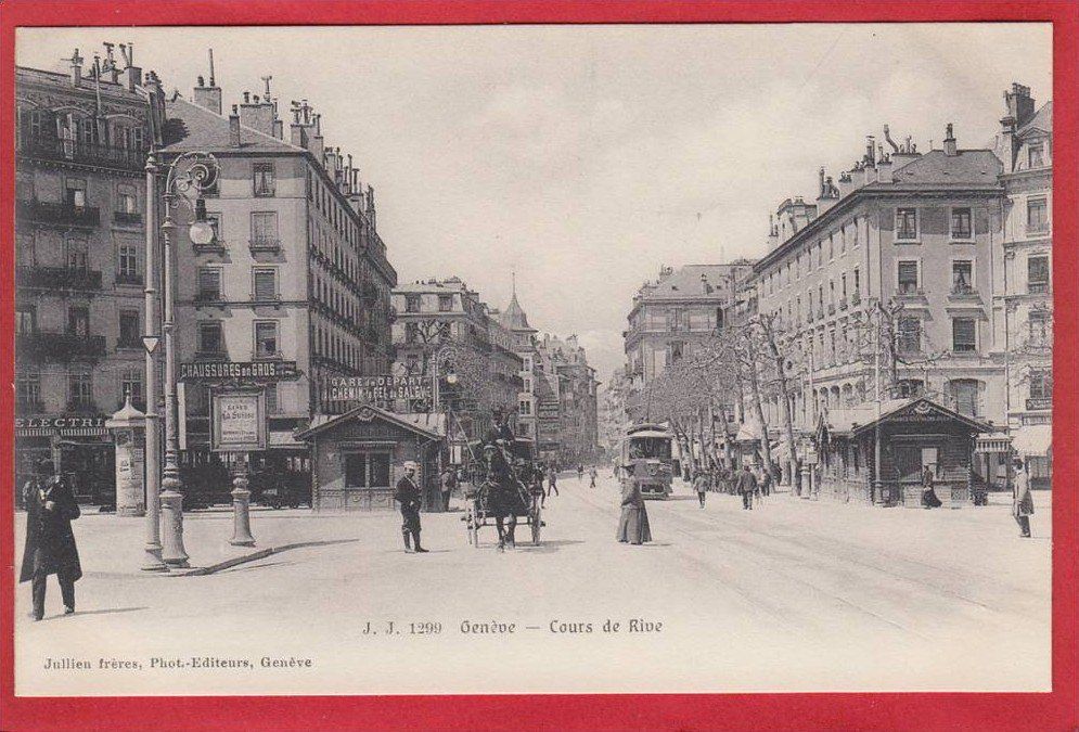 Cartoline postali: GENÈVE, COURS DE RIVE, PHOTOTYPIE – Usato da Grüningen venduto da Kartenlaube