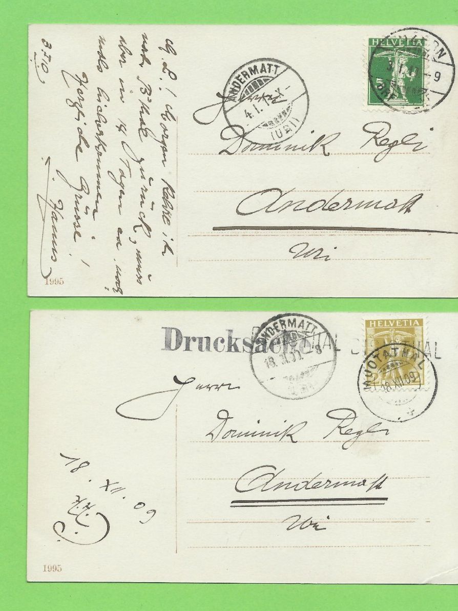 Cartoline postali: 2 Antike Postkarten,  Anfang 1900er Jahre – Usato da Zürich venduto da t24_de 1