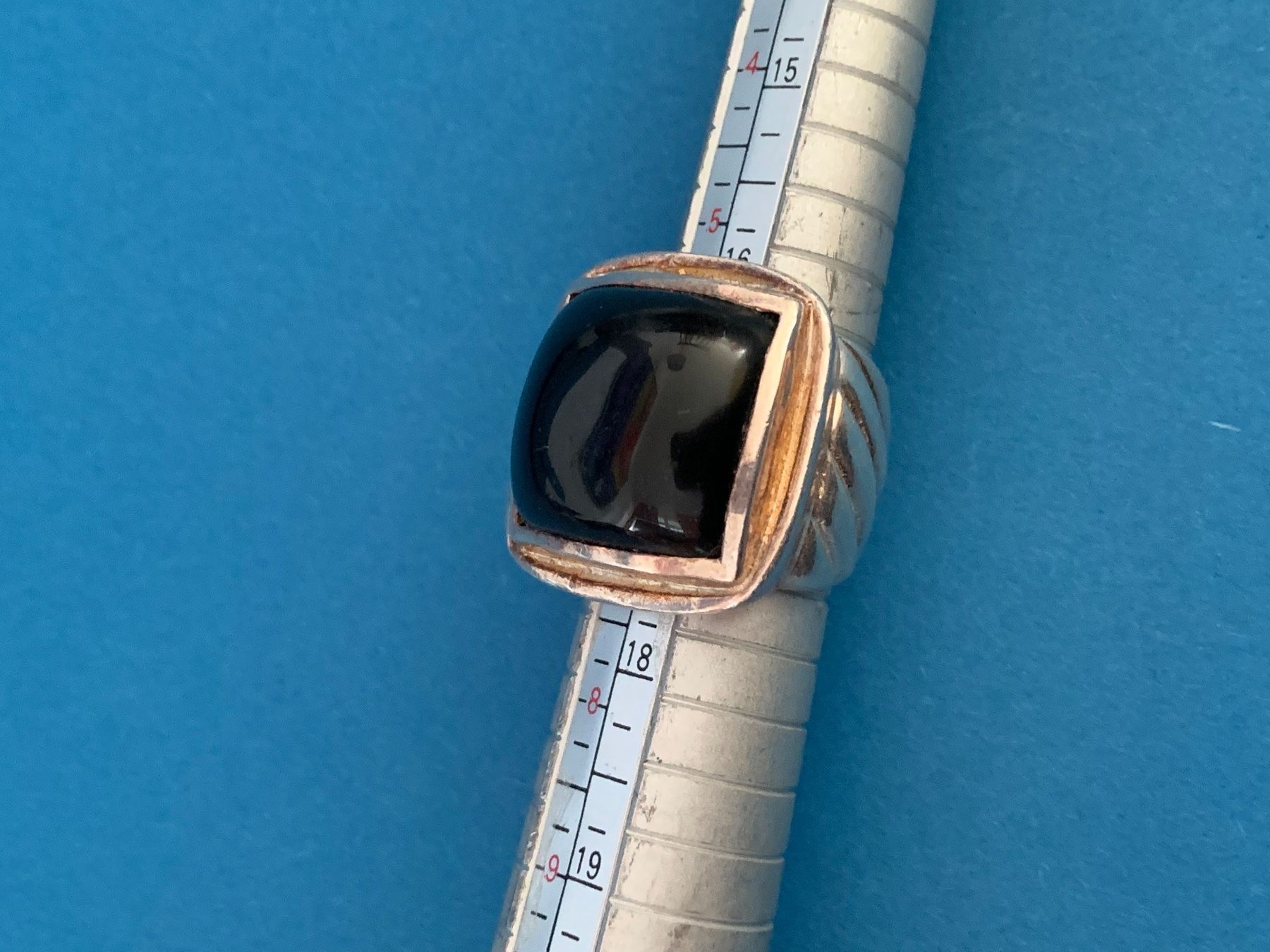 Ringe: Silberring ONYX CARRÉ (54) – Gebraucht aus Dittingen von Bijoubelle 5