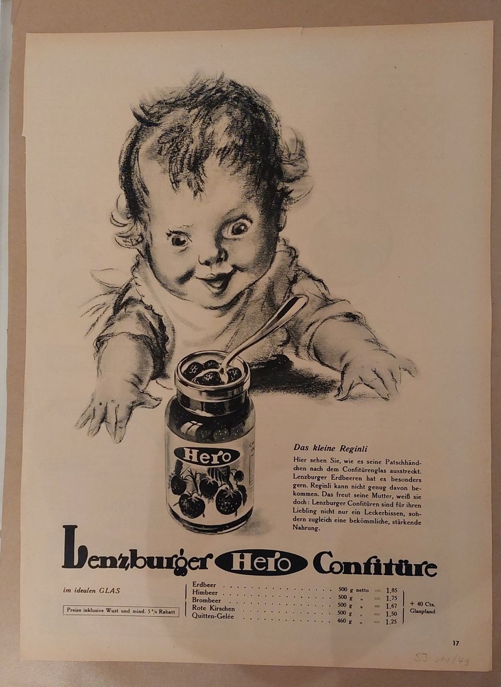 Coca-Cola Ecriteaux: Hero Confitüre Alte Werbung Reklame – D'occasion à Schenkon par Elbarto007