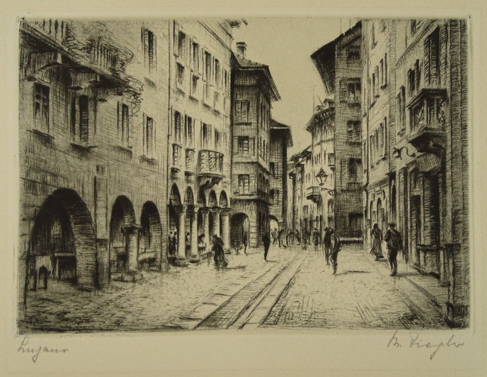 LUGANO, TESSIN TICINO, RADIERUNG VON HEINRICH ZIEGLER Kaufen auf Ricardo