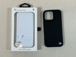 BMW Handyhülle für iPhone 16 Pro Max Leder